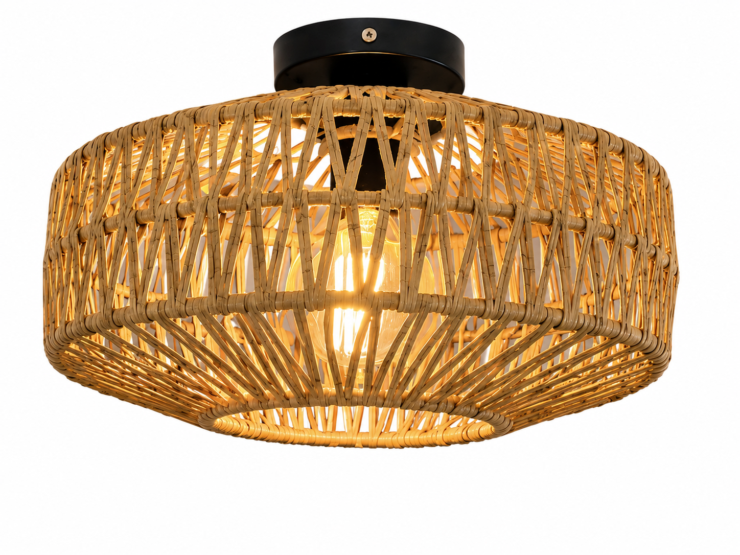 SUSPENSION LUMINEUSE EN ROTIN NATUREL
