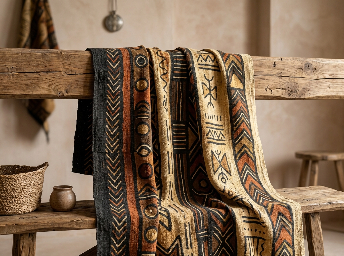 Tissage artisanal de bogolan au Burkina Faso